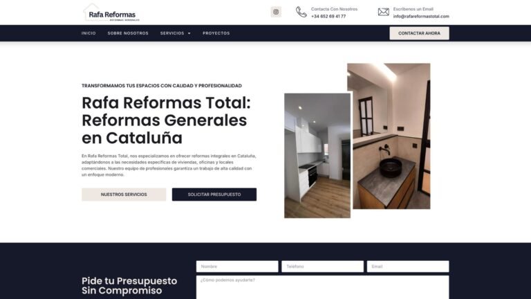 Web de Rafa Reformas Total, reformas integrales