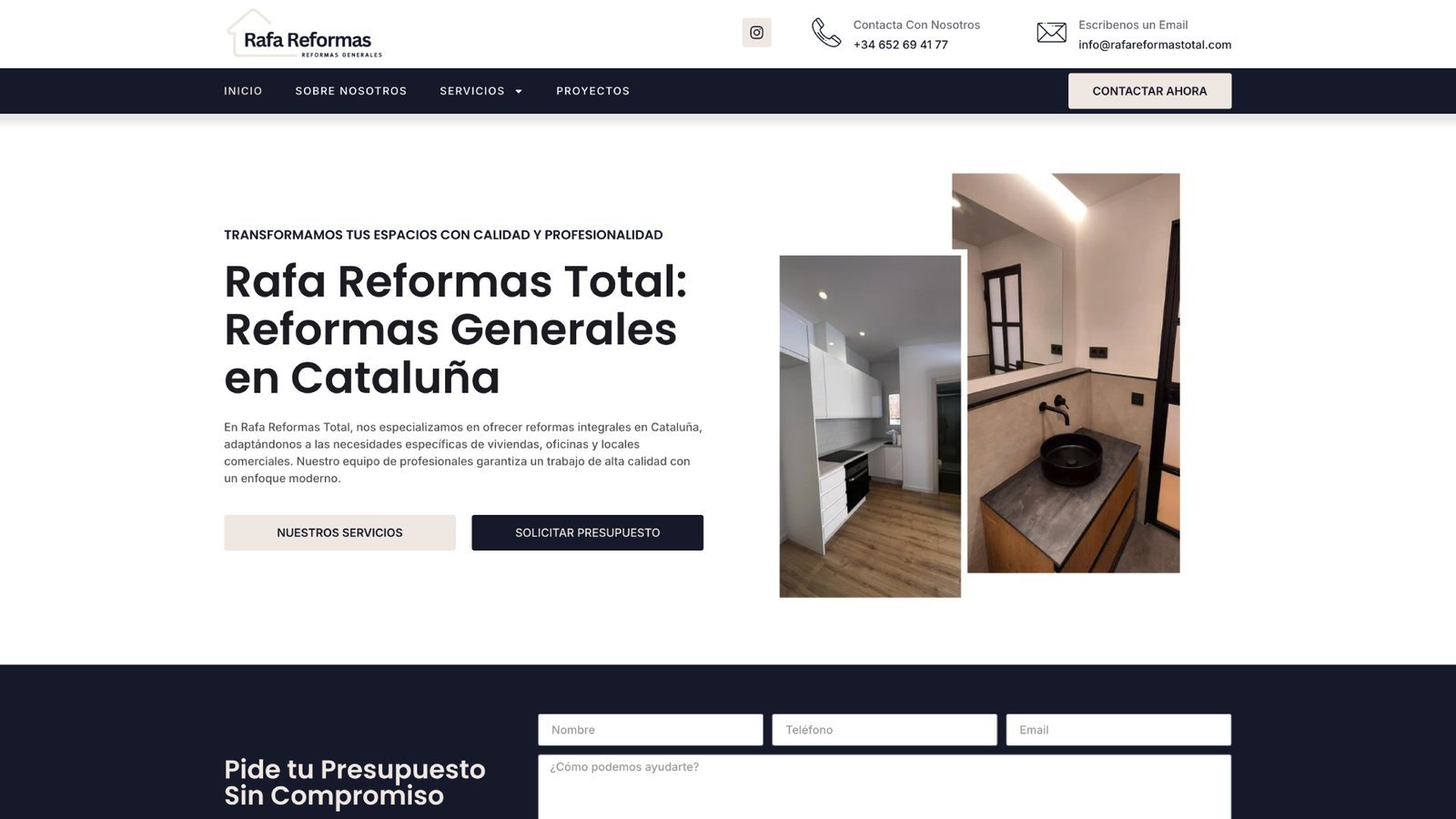 Web de Rafa Reformas Total, reformas integrales